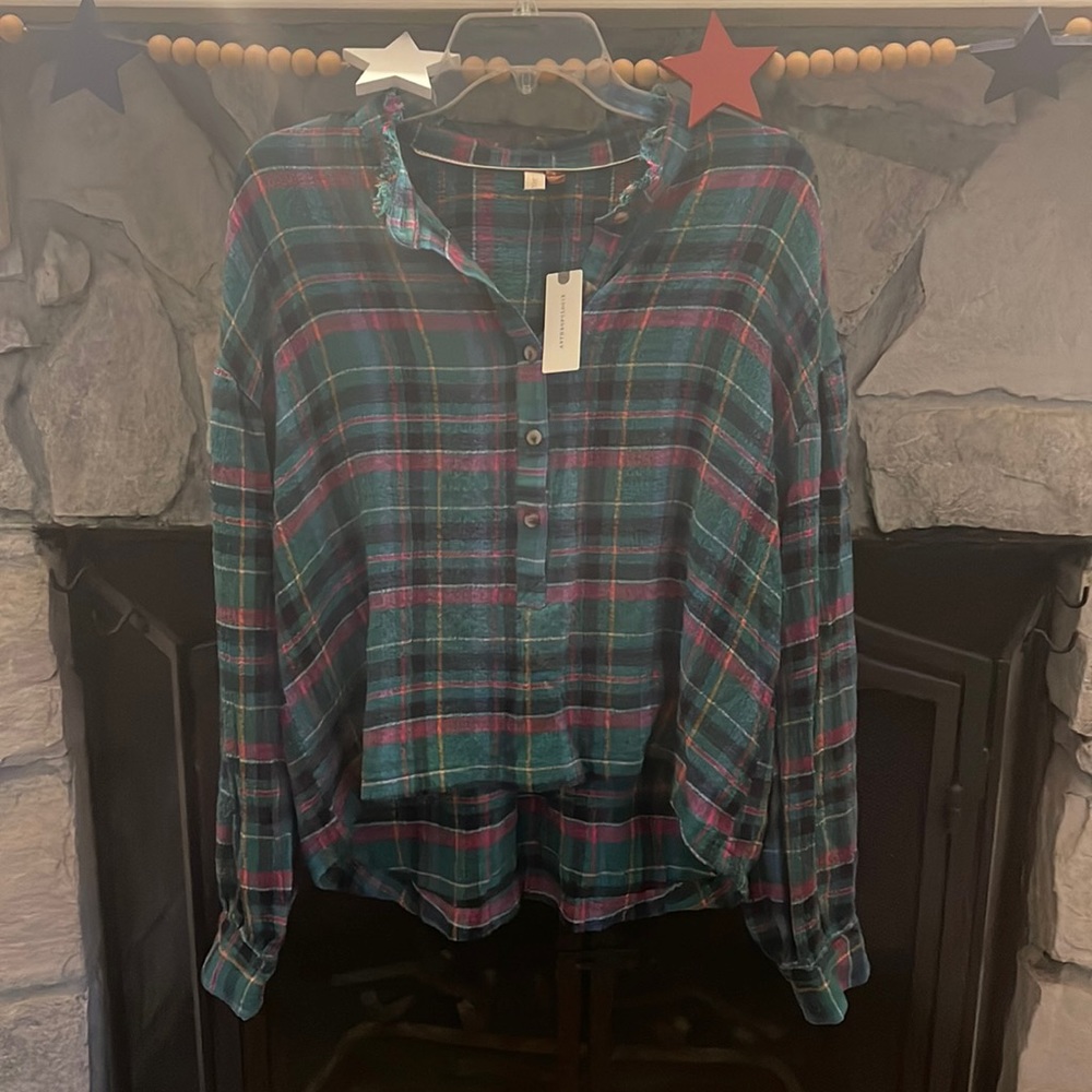 Anthropologie Flannel Blouse